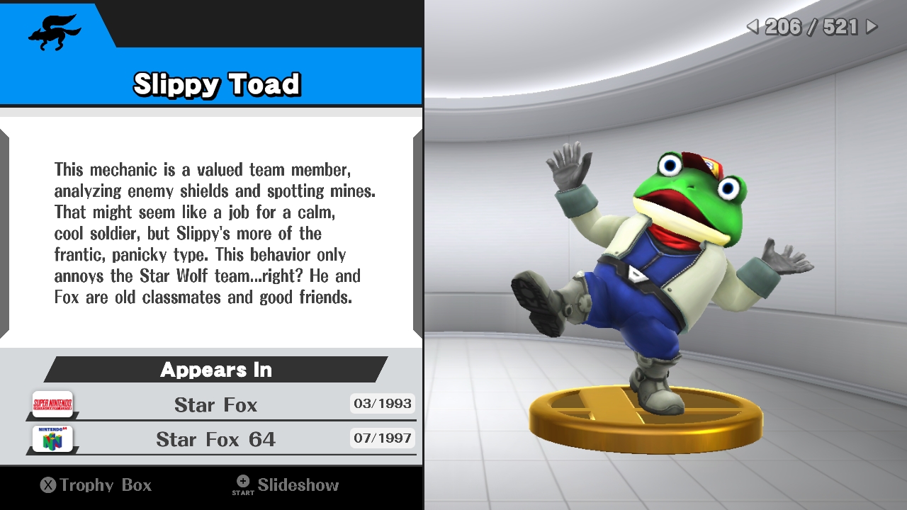 StarFox Trophies - Slippy Toad by MarvelousCosplayer95 on DeviantArt
