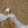 Heart rock in sand