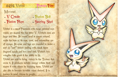 Pokemon 494 Victini Pokedex: Evolution, Moves, Location, Stats