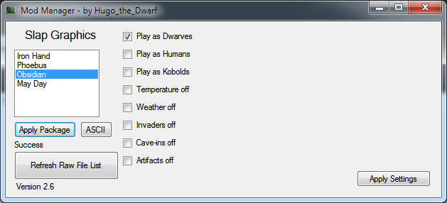 Mod Manager Screen Mod Manager interface screen cap by HugotheDwarf on DeviantArt