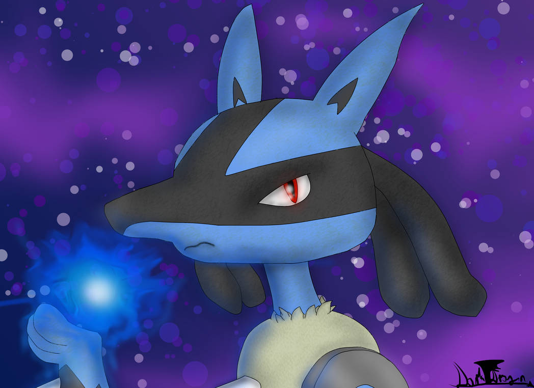 The Aura Pokemon, Lucario! {Reuploaded Art by Lillieceon