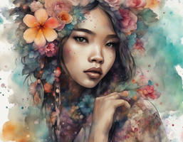 Beautiful woman with flowers