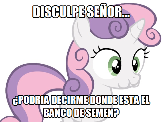 Sweetie belle y el banco de semen