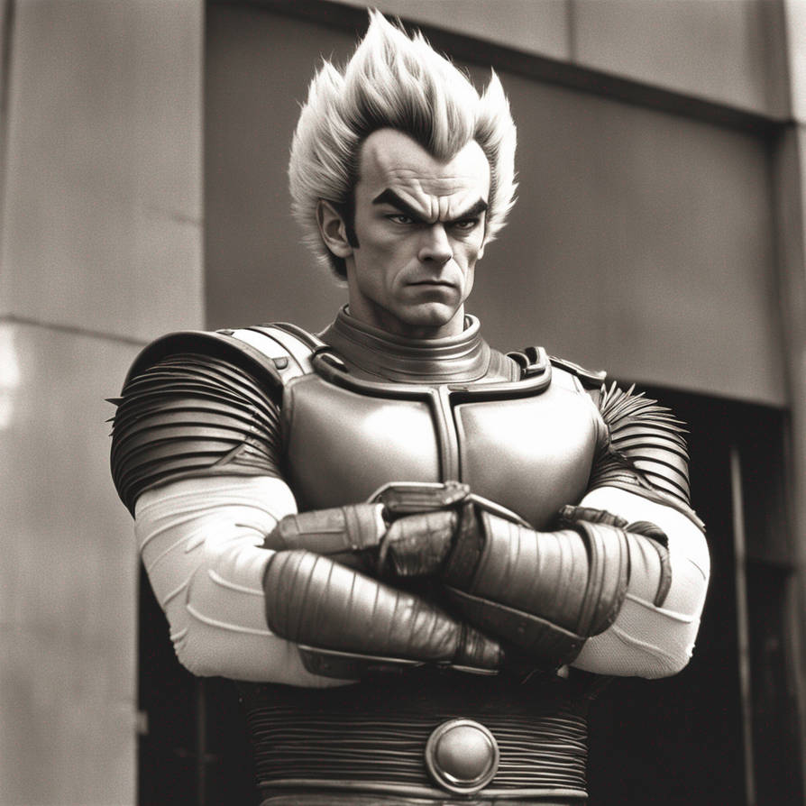 Live-action Vegeta, a shorter, muscular white man