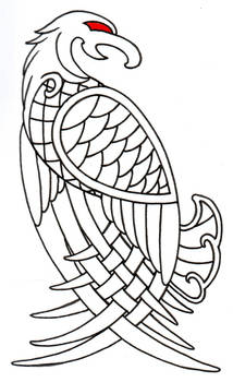 Viking Celtic Eagle Outline