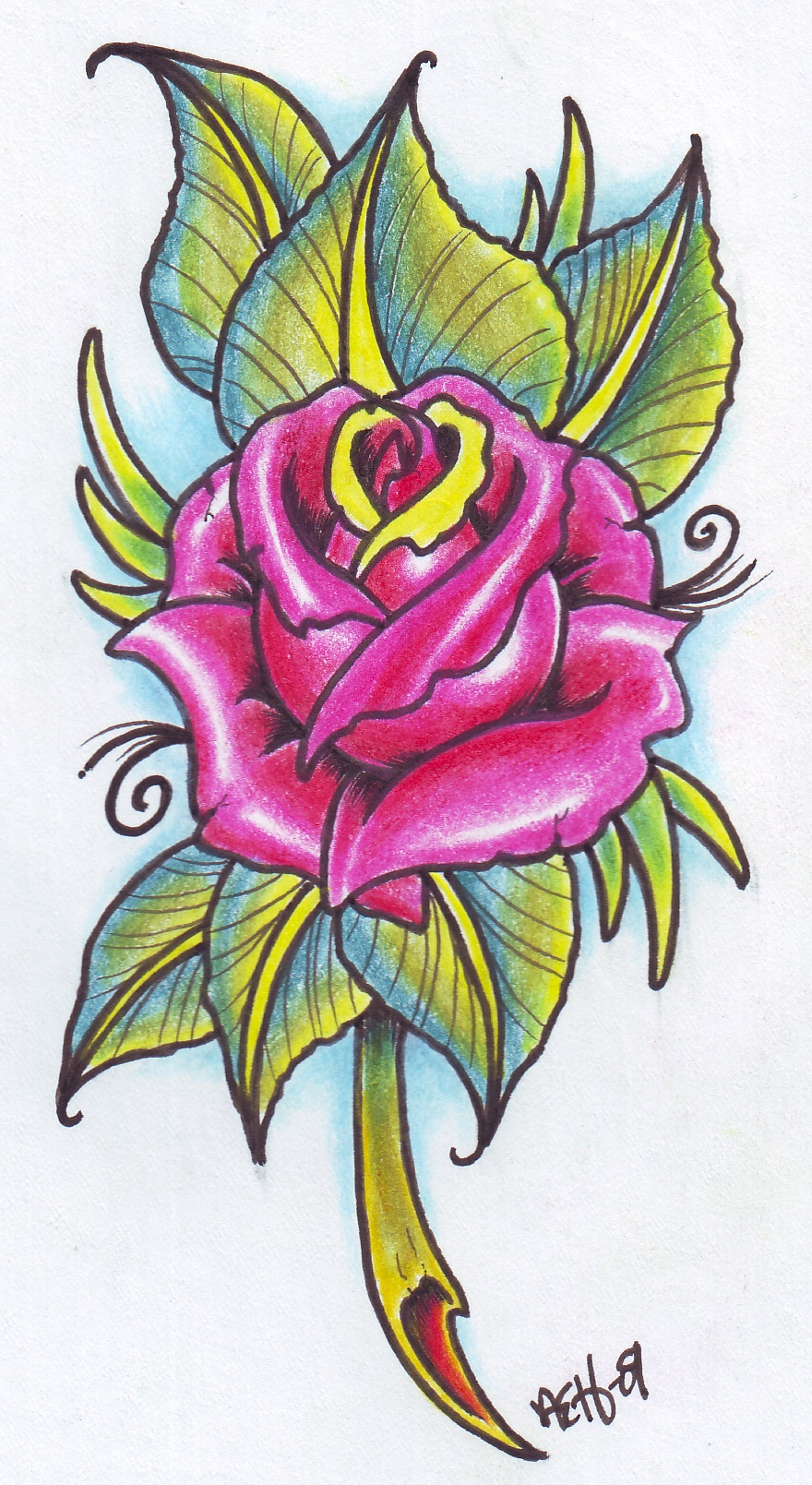 Neo Traditional Rose 09