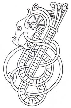 Viking Dragon Outline 2