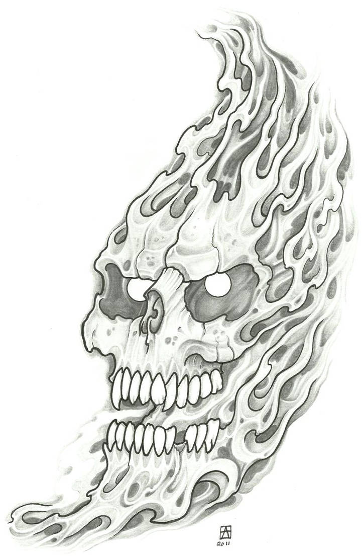 Flaming Skull Tattoo 2011 by vikingtattoo on DeviantArt