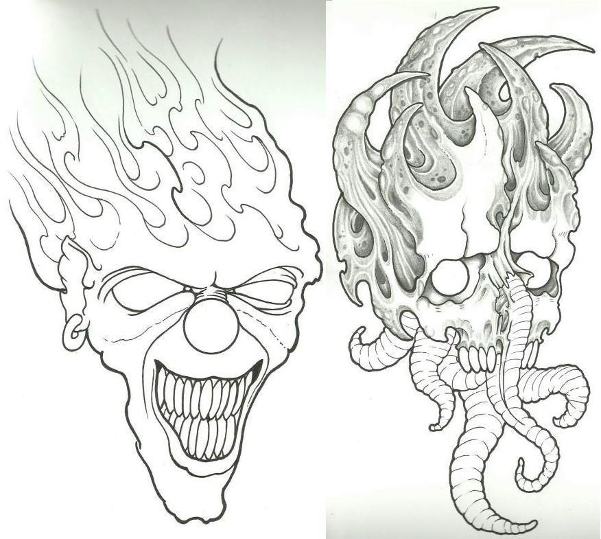 Clown Skull WIP by vikingtattoo on DeviantArt