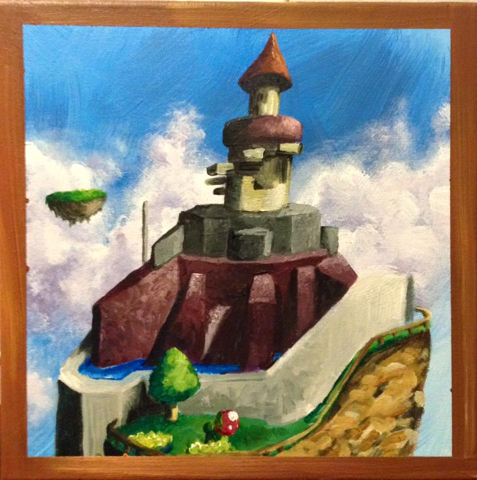 Whomp's Fortress Canvas Painting Wall Art Prints Decor Gifts Super Mario 64