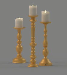 3 Candlesticks and 3 Candles