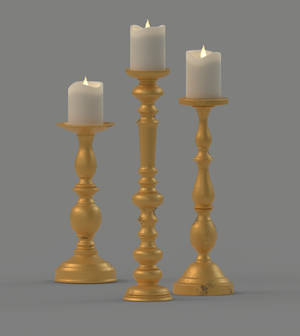 3 Candlesticks and 3 Candles