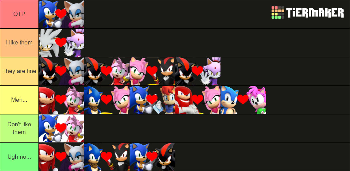 My Sonic Shipping Tier list UPDATED By KingofSonouge On DeviantArt My sonic shipping tier list updated by kingofsonouge on deviantart