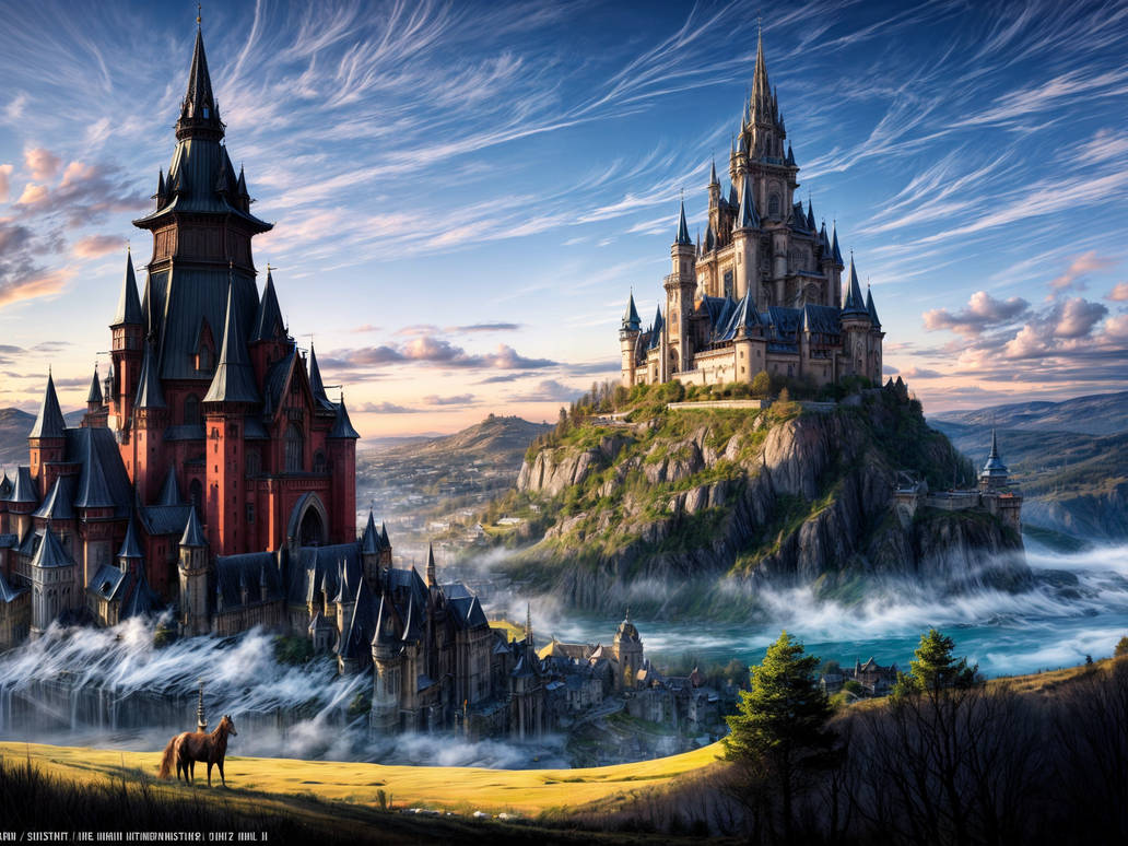 Two Castlea Two Castles Competiting for the River +AI+ by MarkDaniel-USA on DeviantArt
