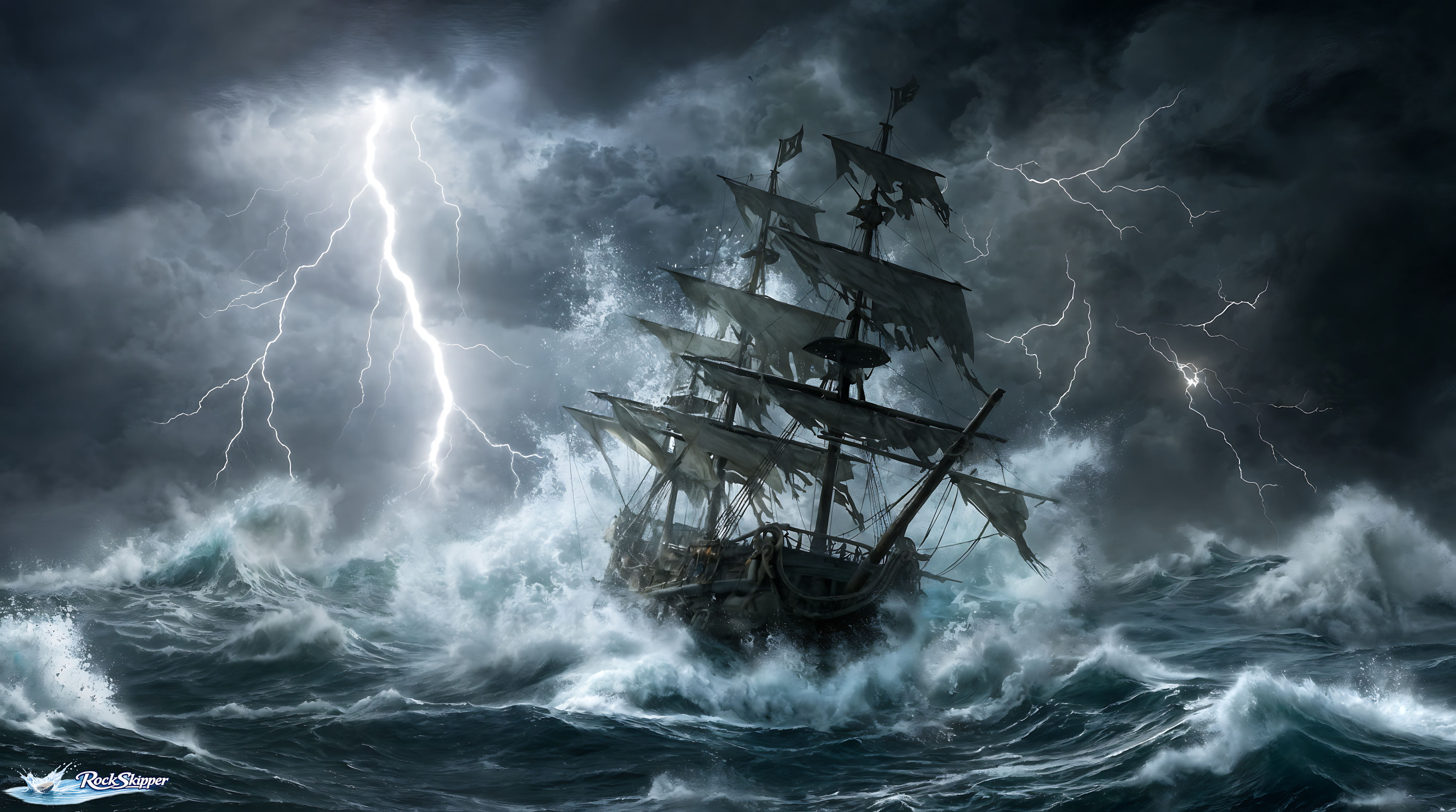 Pirates Caught in a Caribbean Storm +AI+