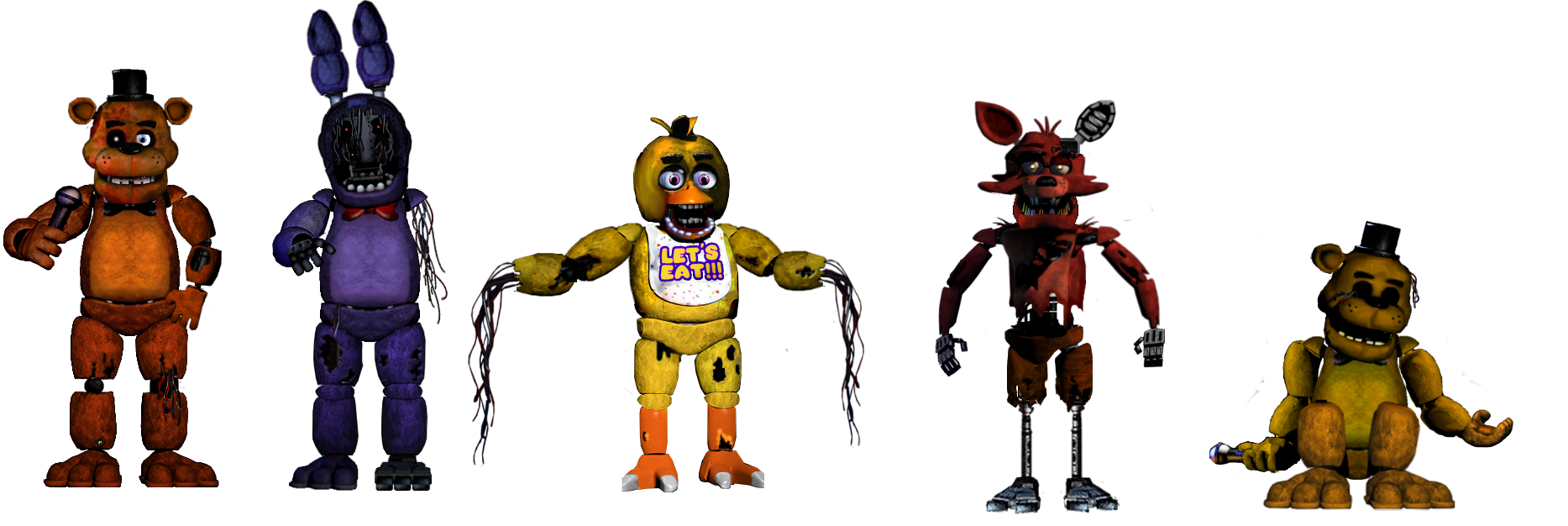 FNaF 1 Animatronic Heads by  on  @DeviantArt