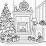 A christmas coloring page for kids black and white