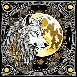 January 25 Leo  Full Wolf Moon as a tarot card 