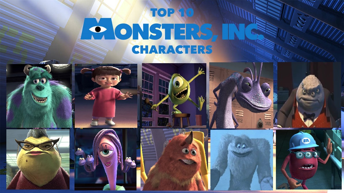 Top 10 Monsters Inc Characters by Media201055 on DeviantArt