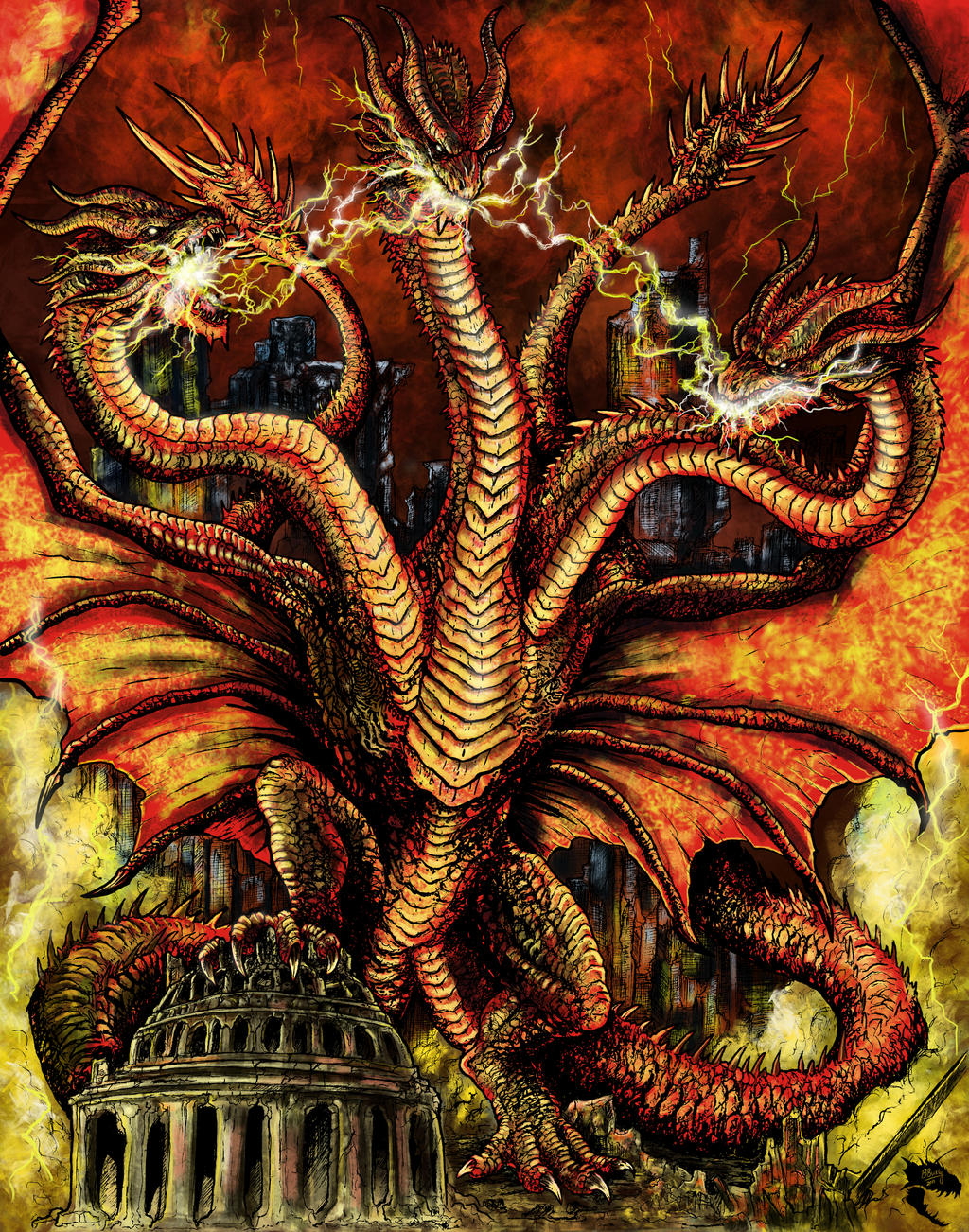 King Ghidorah (Godzilla: King of the Monsters) by WretchedSpawn2012 on DeviantArt