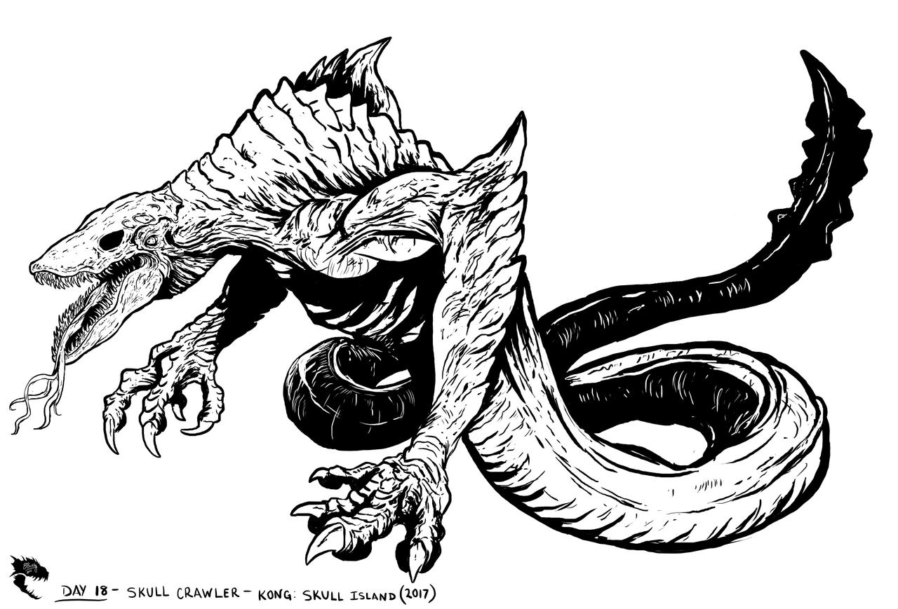 Inktober 2019 Day 18 Alpha Skull Crawler by WretchedSpawn2012 on