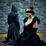 Kneeling blindfolded on the scaffold