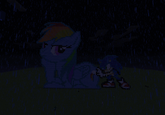 Sonic and Dash getting wet