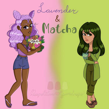 Ice Cream Character Design:. Lavender and Matcha