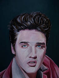Portrait Painting of Elvis Presley by Bill Rivers  by theidiotsociety