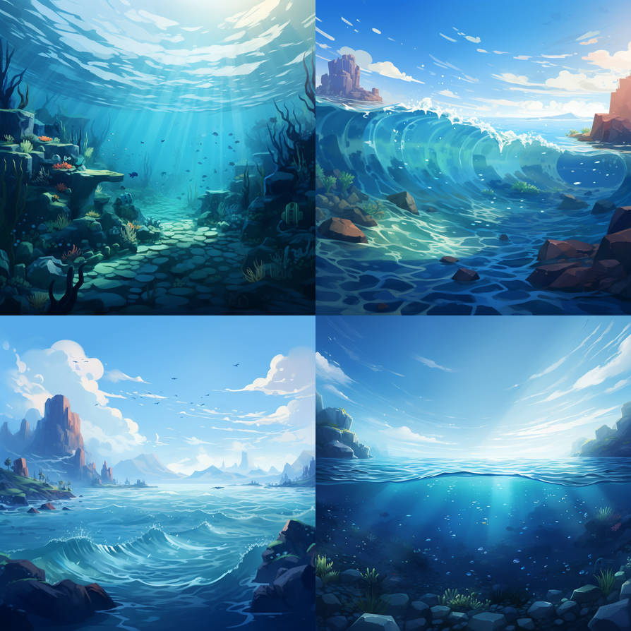 Free Ocean Background Pack by TemporalStasisAdopts on DeviantArt