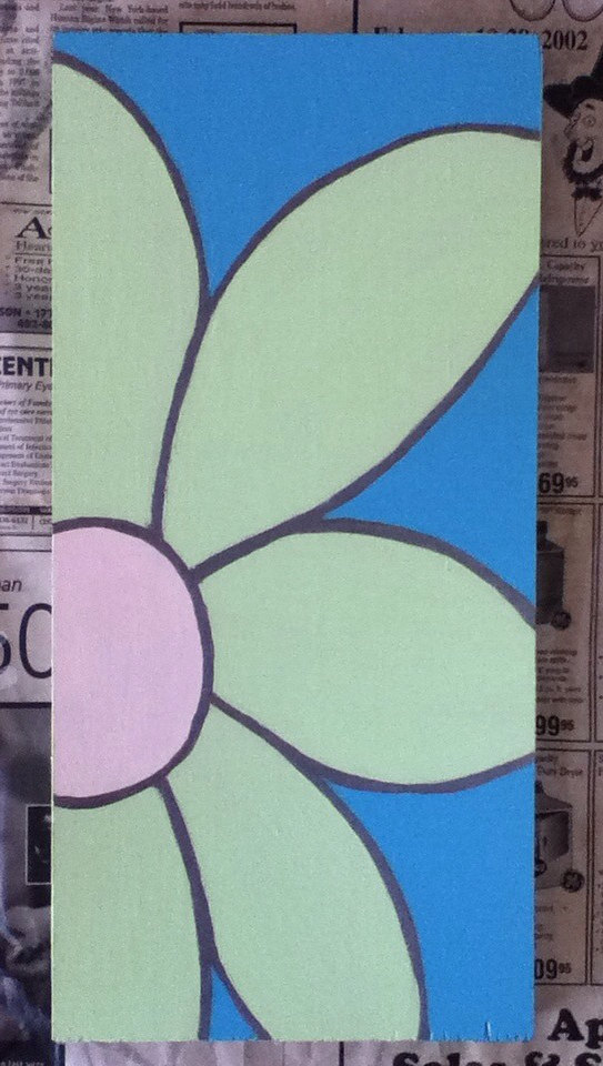 Hand Painted Flower Sign