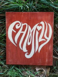 Distressed, Rustic, Red Hand Painted Family Sign