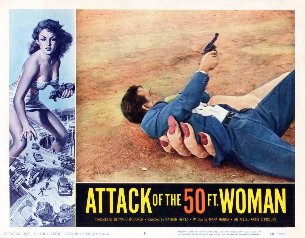 Нападение 50. Attack of the 50 foot woman 1958. Постер Attack.of.the.50.foot.woman.1958. Нападение 50 футовой женщины 1958.