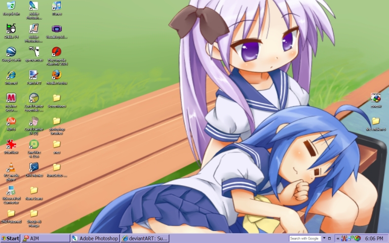 Lucky Star Windows XP anime Izumi Konata wallpaper