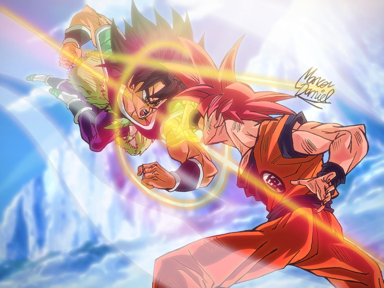 Dibujo DIGITAL Goku SSJ GOD vs Broly 27 de Junio d by DanielArts98 on  DeviantArt