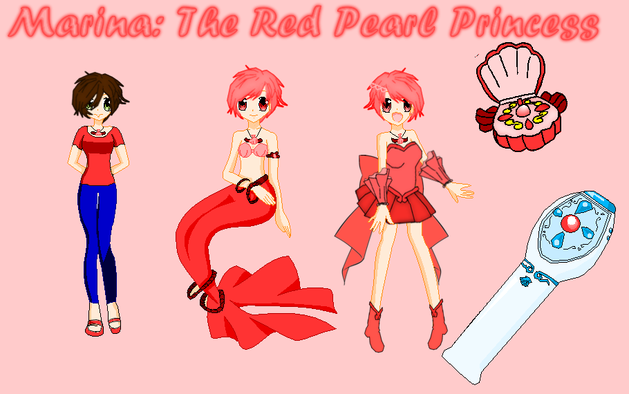 Marina The Red Pearl Princess (Mermaid Melody OC)