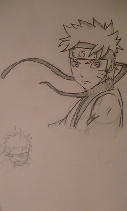 sasuke and naruto incomplete (layer drawing)