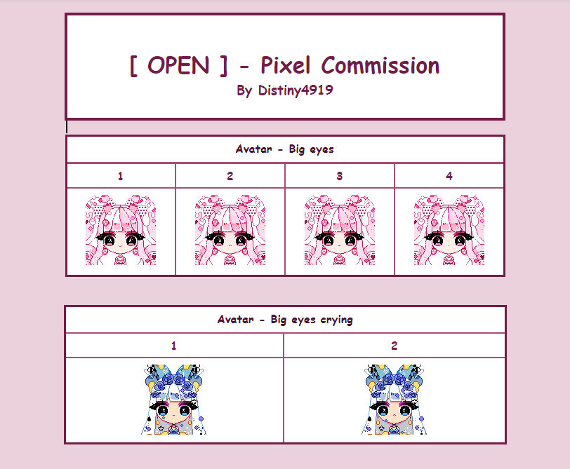 [ OPEN ] - Pixel Commission