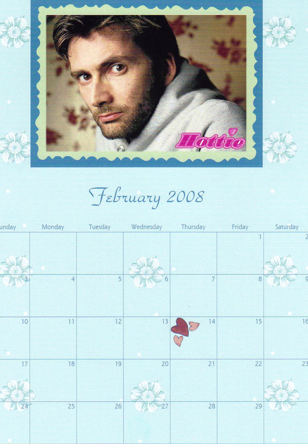 February 2008 Calendar by TenthDoctorFan on DeviantArt
