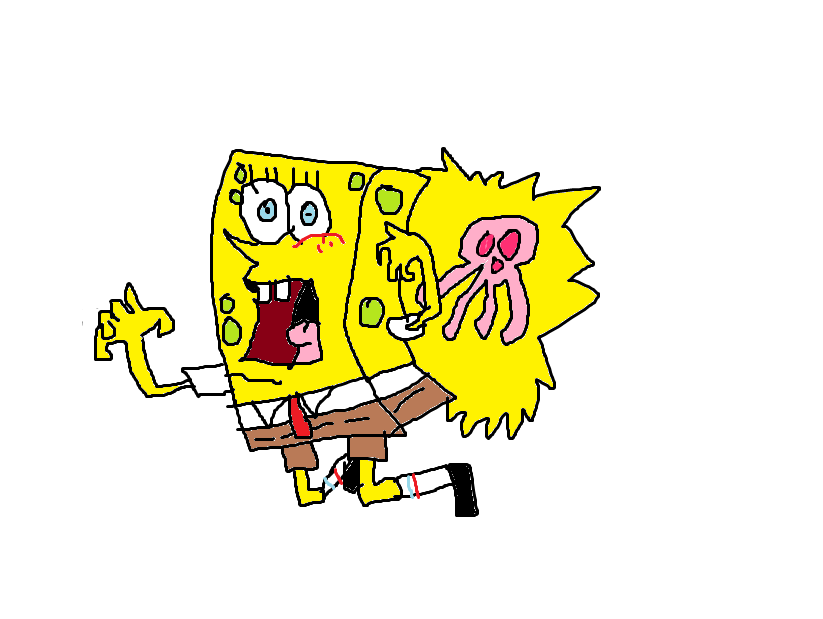 SpongeBob and Jellyfish sting by humanmuck on DeviantArt