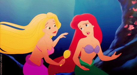 Rapunzel mermaid and Ariel mermaid