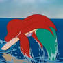 Ariel mermaid diving