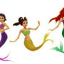 Ariel mermaid princess and sisters Crotoonia style