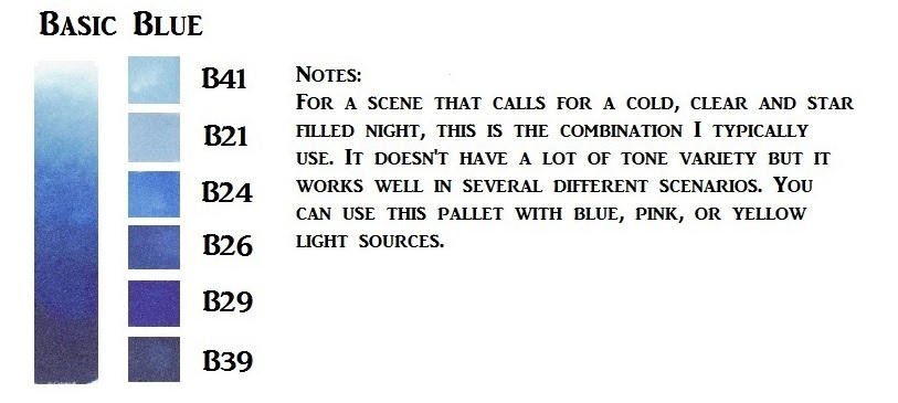 Night Scene Copic Color Pallet: Basic Blue by karookachoo on DeviantArt