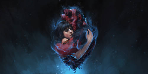 Hellboy and Liz wallpaper
