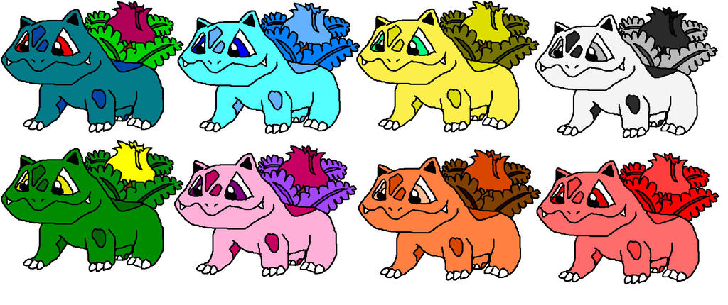 Ivysaur Color Schemes by JohnnyPokemon on DeviantArt