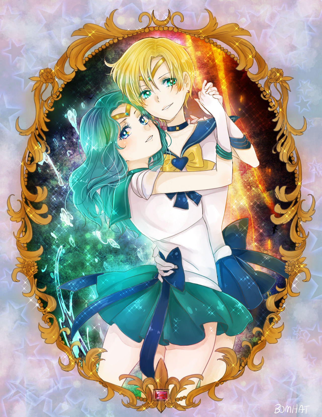 sailor neptune and uranus by BOMHAT on DeviantArt