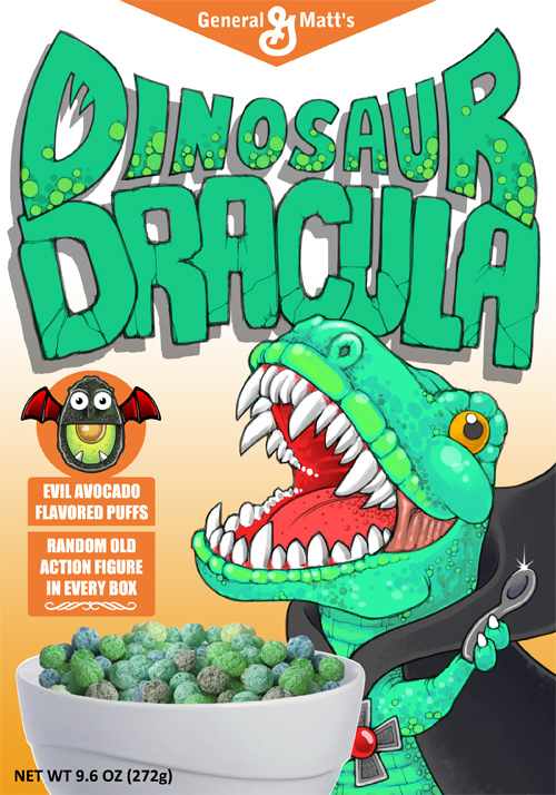 Dinosaur Dracula breakfast cereal