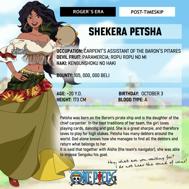 Petsha Petsha ONE PIECE OC |SHEKERA PETSHA by BNeckar on DeviantArt