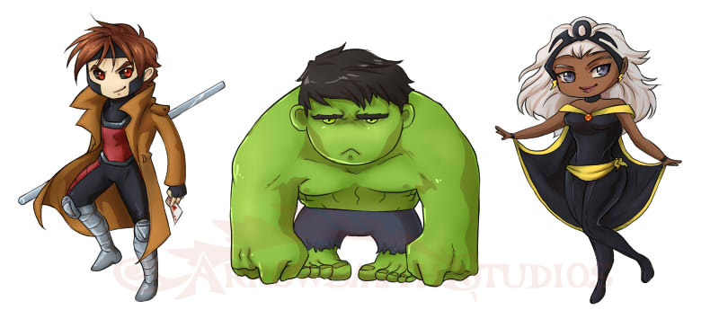 Gambit Hulk Storm Stickers